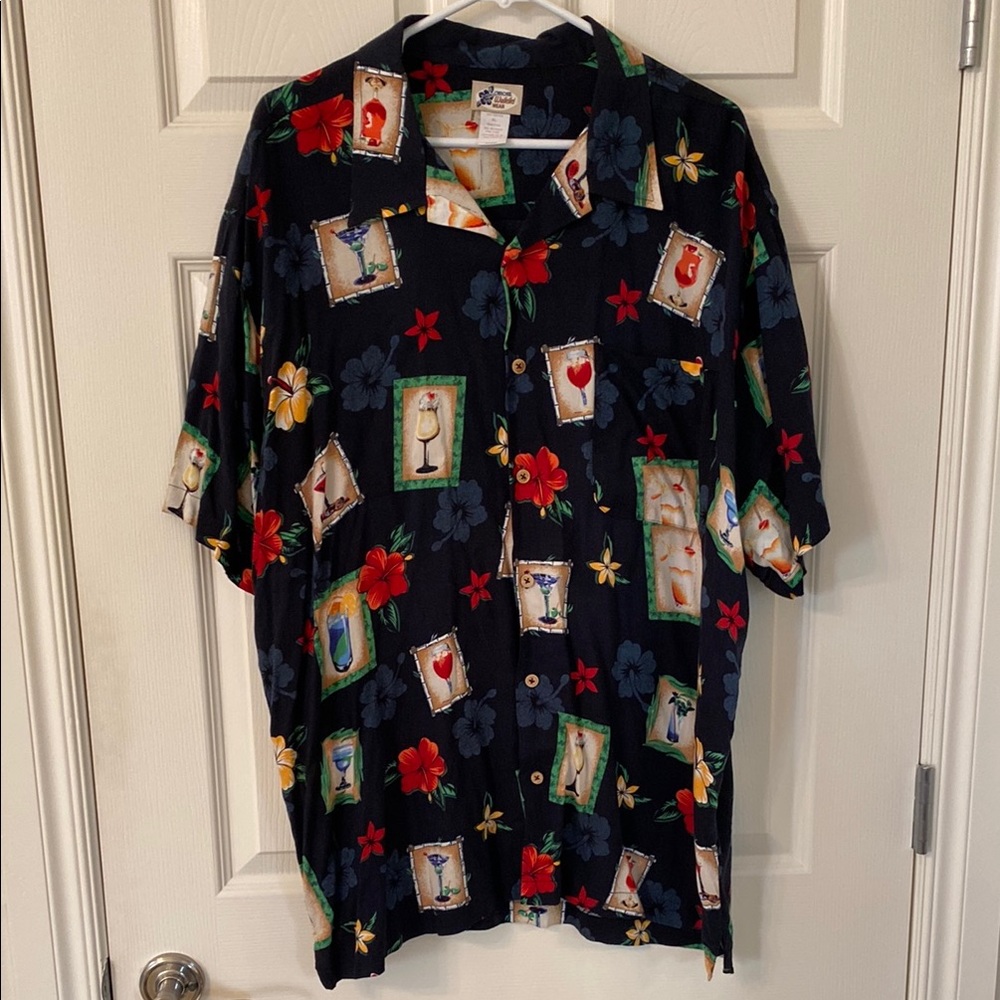 Cherokee Black Shirt with Floral and Cocktail Prints